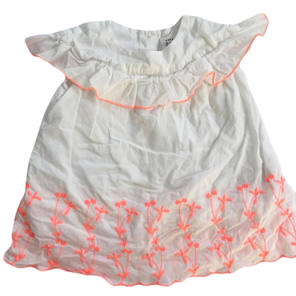 GAP White Dress with Neon pink Embroidery